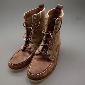 Sperry Top-Sider A/O 7 Eye Wool and Leather Boots Brown Size 13 Men's